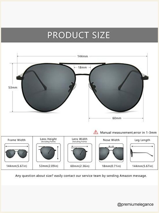 Women\'s Oversized Aviator Sunglasses Polarized Lens Classic Style main image 5